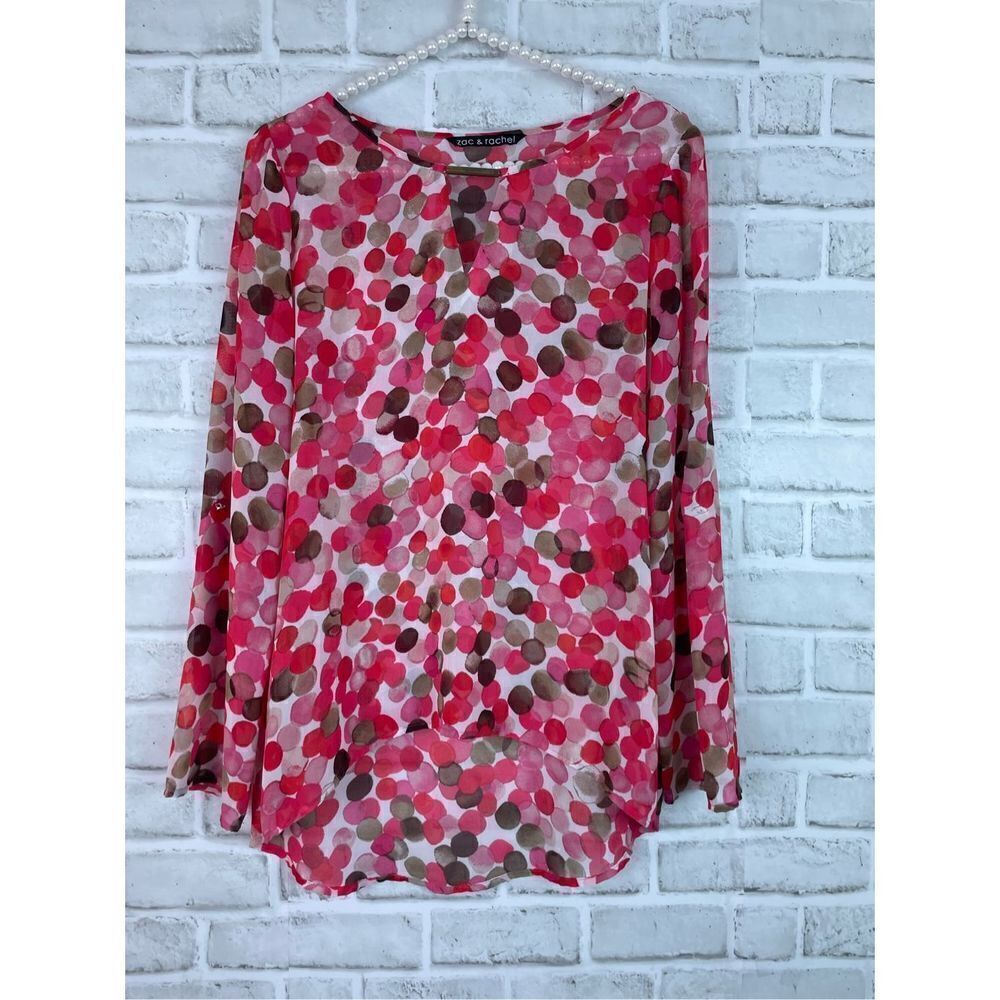 Zac & Rachel Floral Spring Sheer Pullover Blouse Women’s Small
